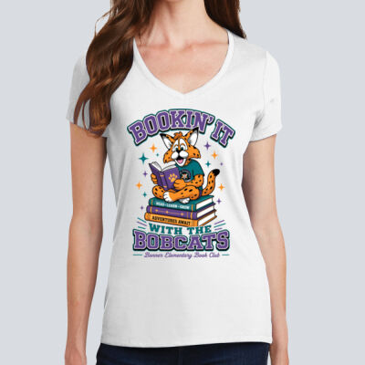 Women's V Neck Tee - Bookin' It Thumbnail